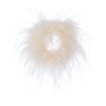 MADAM HEFNER VELVET LOUNGE JACKET CREAM WITH FEATHERS