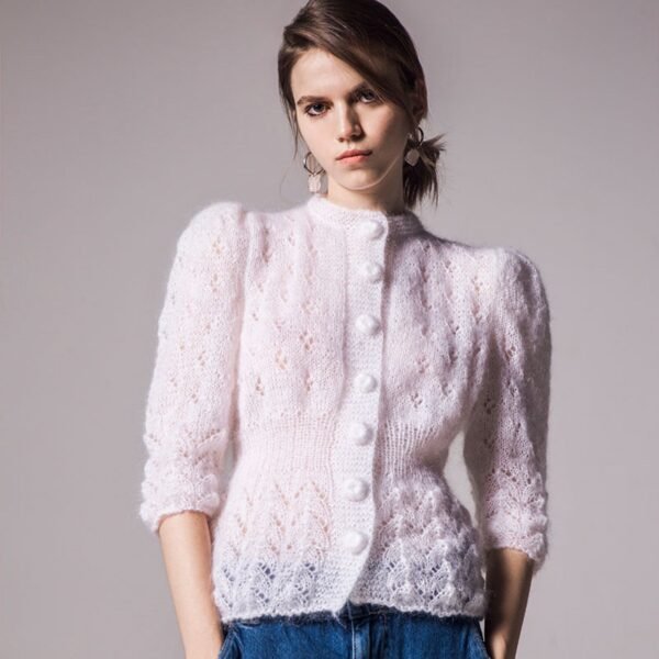 MARIDRUNA FIONA MOHAIR CARDIGAN OFF WHITE